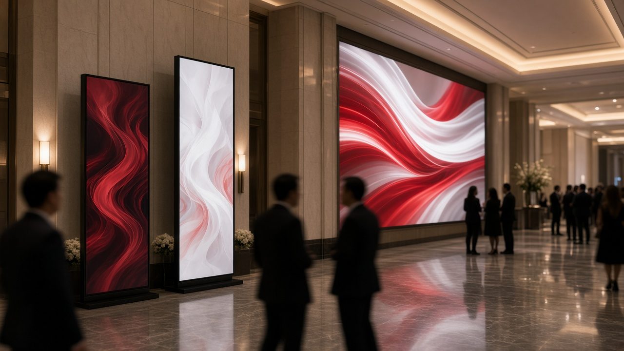 Digital signage displays in an event venue